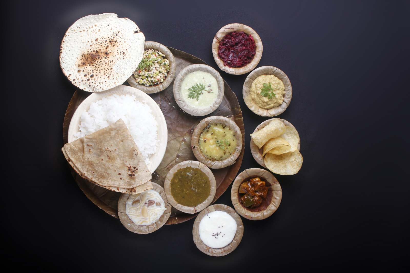 indian-food-with-chapatti-rice-curries-vegetables-papad-pickle-payasam-f4